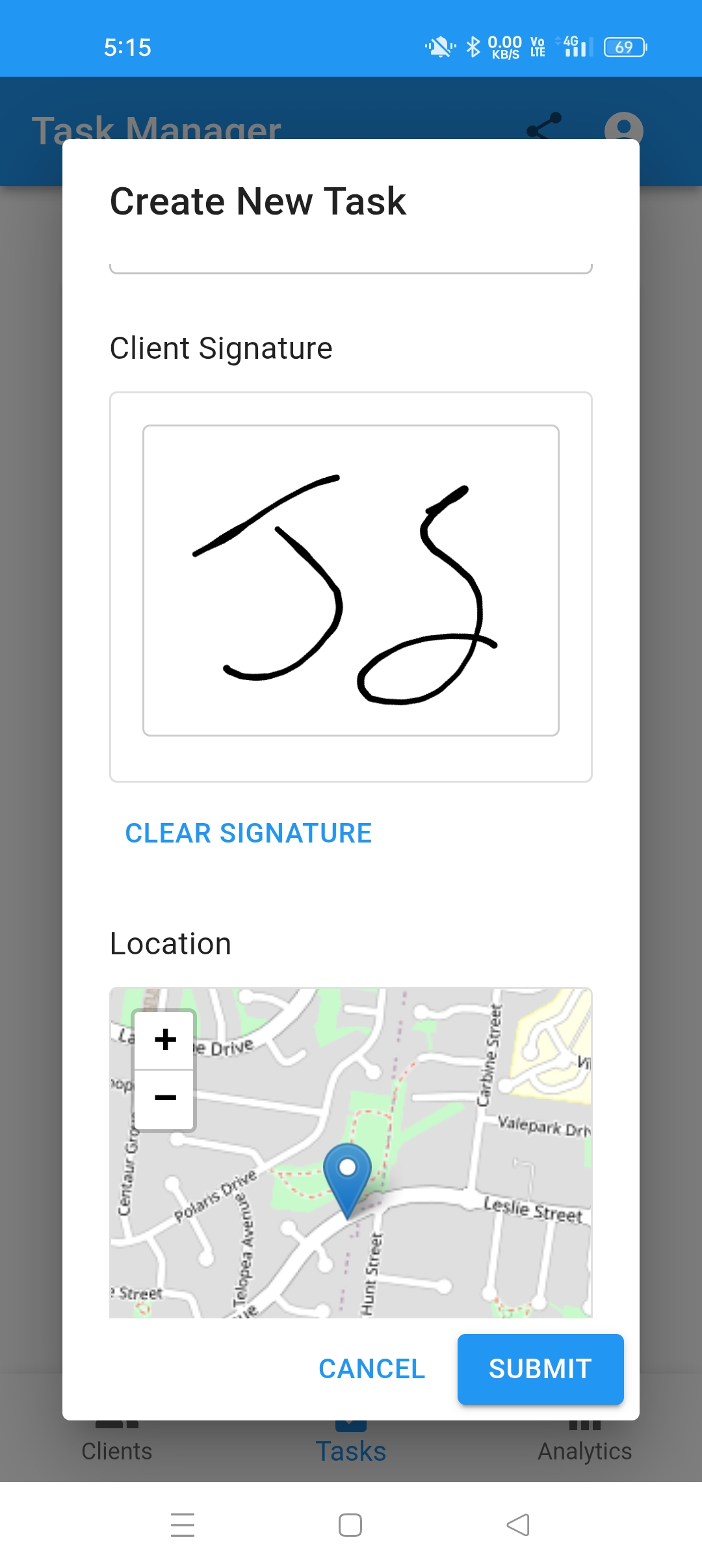 Create Task Mobile